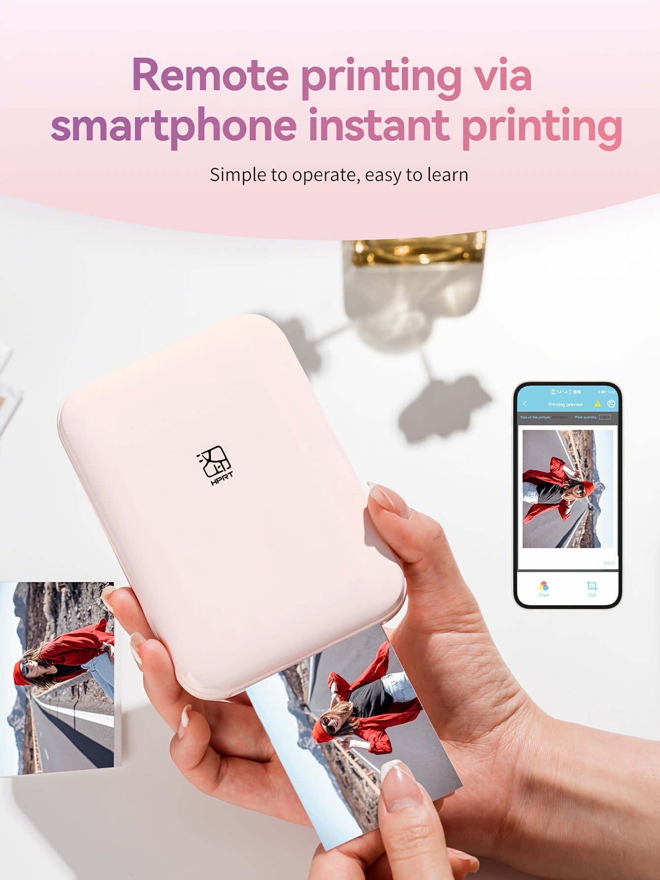 HPRT Mini Portable Photo Printer - PINK